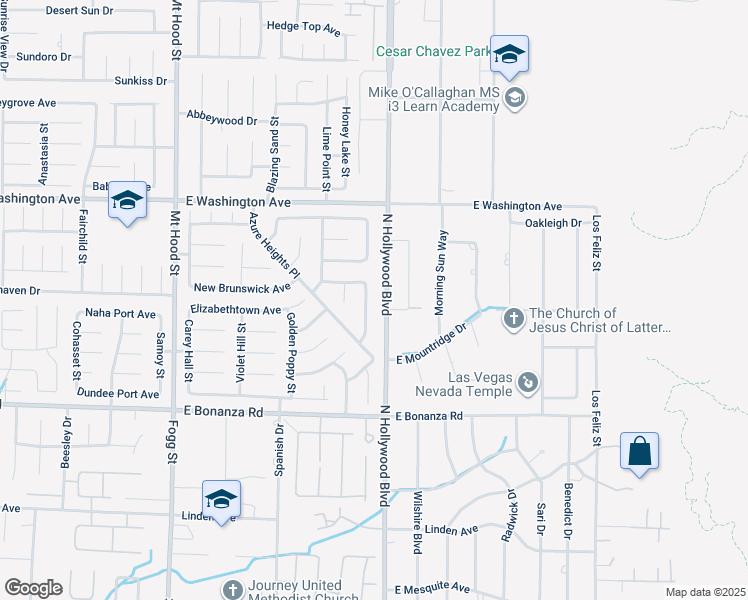 map of restaurants, bars, coffee shops, grocery stores, and more near 1030 Pearl Peak Street in Las Vegas