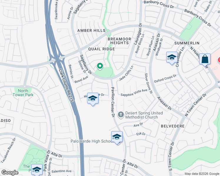 map of restaurants, bars, coffee shops, grocery stores, and more near 416 Winery Ridge Street in Las Vegas