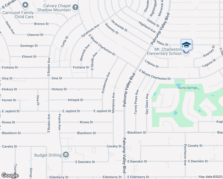 map of restaurants, bars, coffee shops, grocery stores, and more near 2860 Mariposa Avenue in Pahrump