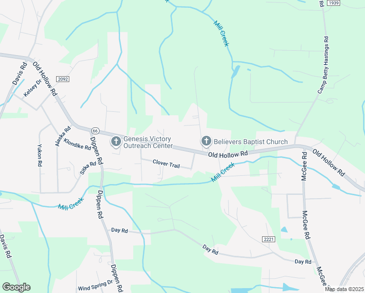 map of restaurants, bars, coffee shops, grocery stores, and more near 1977 Old Hollow Road in Walkertown