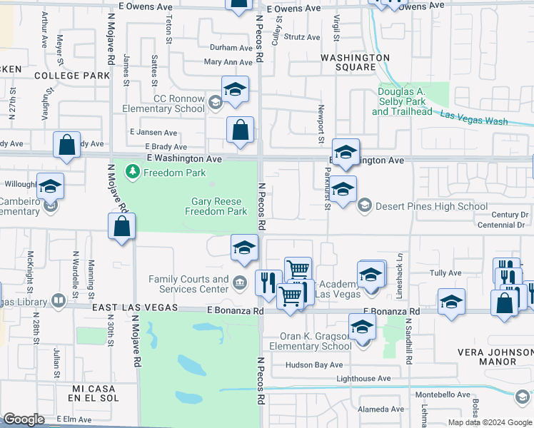 map of restaurants, bars, coffee shops, grocery stores, and more near 809 Hedge Way in Las Vegas