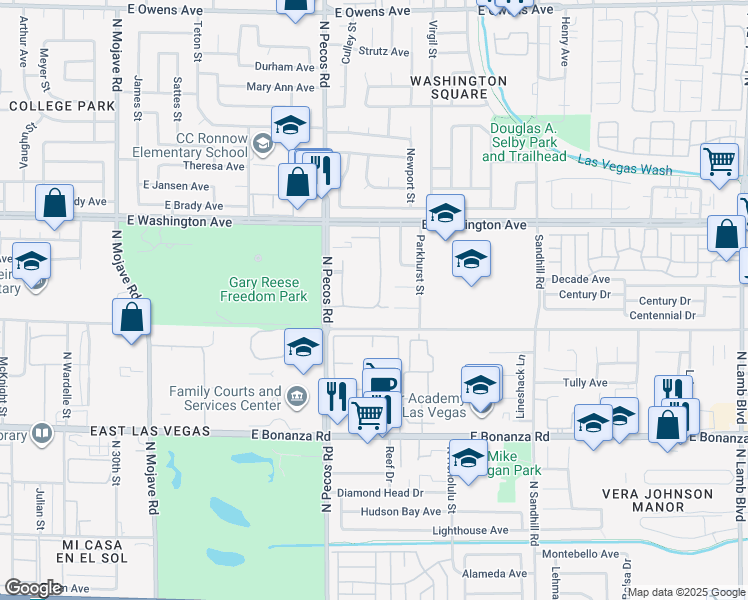 map of restaurants, bars, coffee shops, grocery stores, and more near 816 Mantis Way in Las Vegas