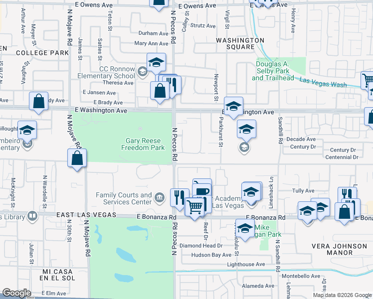 map of restaurants, bars, coffee shops, grocery stores, and more near 809 Hedge Way in Las Vegas