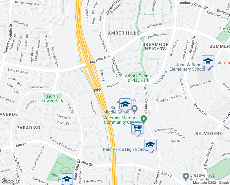 map of restaurants, bars, coffee shops, grocery stores, and more near 11041 Piedmont Valley Avenue in Las Vegas
