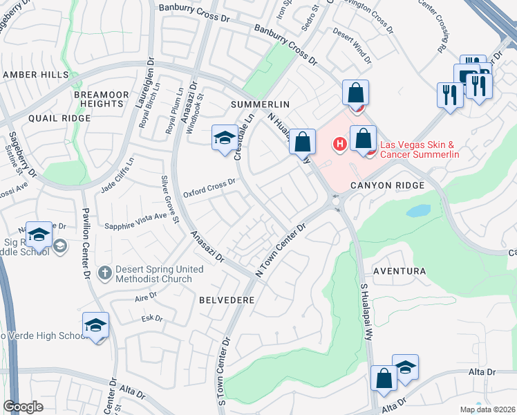 map of restaurants, bars, coffee shops, grocery stores, and more near 10353 Niagara Falls Lane in Las Vegas
