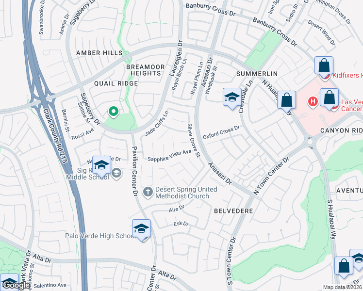 map of restaurants, bars, coffee shops, grocery stores, and more near 10673 Blue Nile Court in Las Vegas