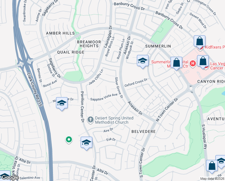 map of restaurants, bars, coffee shops, grocery stores, and more near 10669 Blue Nile Court in Las Vegas