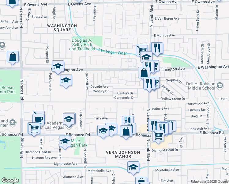map of restaurants, bars, coffee shops, grocery stores, and more near 26 King Canyon Drive in Las Vegas