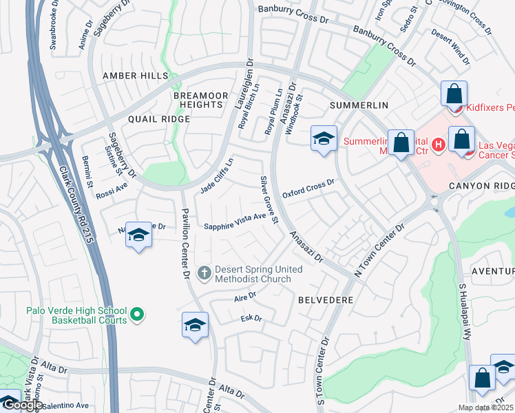 map of restaurants, bars, coffee shops, grocery stores, and more near 10665 Blue Nile Court in Las Vegas