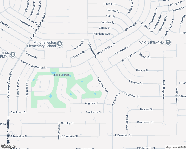 map of restaurants, bars, coffee shops, grocery stores, and more near 2810 Margarita Avenue in Pahrump
