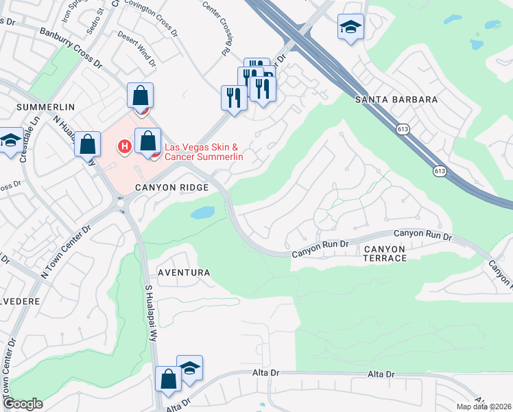 map of restaurants, bars, coffee shops, grocery stores, and more near 421 Pinnacle Heights in Las Vegas