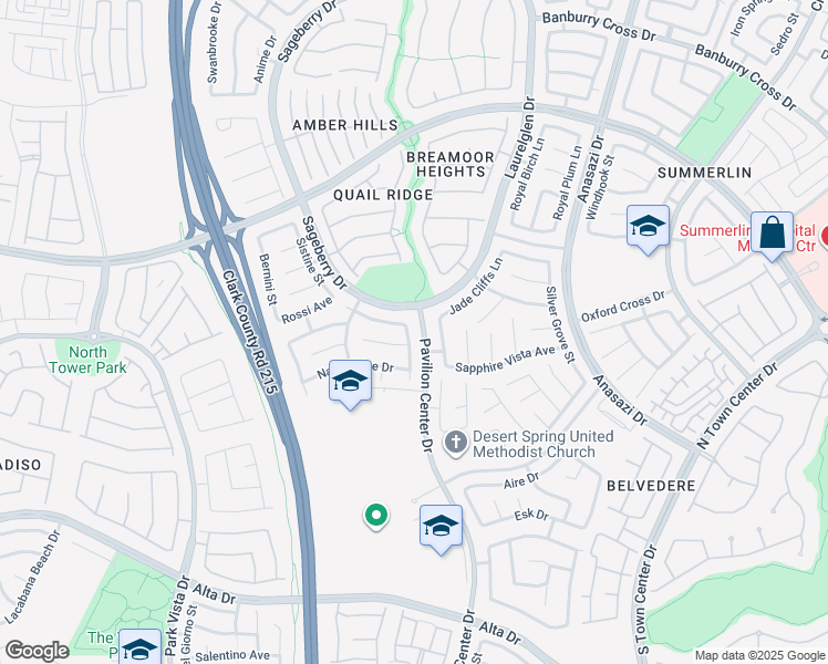 map of restaurants, bars, coffee shops, grocery stores, and more near 416 Winery Ridge Street in Las Vegas