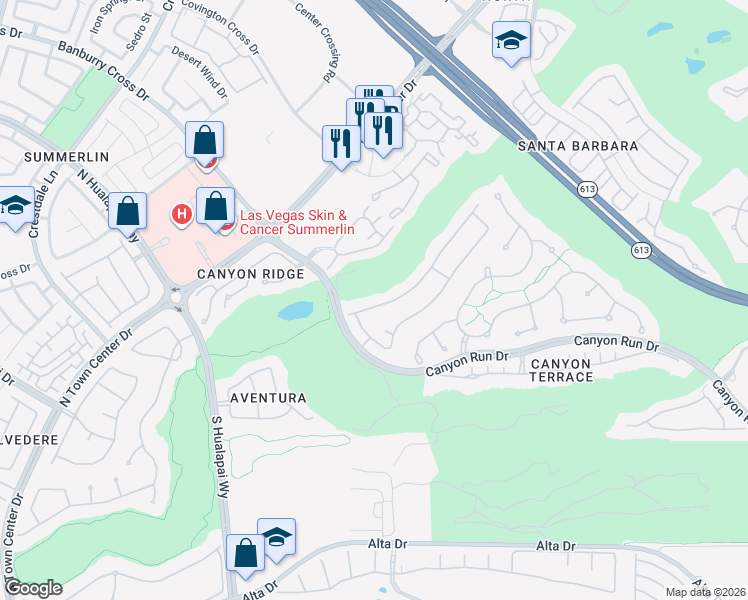 map of restaurants, bars, coffee shops, grocery stores, and more near 421 Pinnacle Heights in Las Vegas