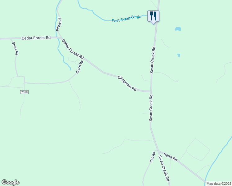 map of restaurants, bars, coffee shops, grocery stores, and more near 5813 Clingman Road in Jonesville