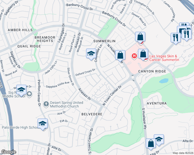 map of restaurants, bars, coffee shops, grocery stores, and more near 501 Port Hope Place in Las Vegas