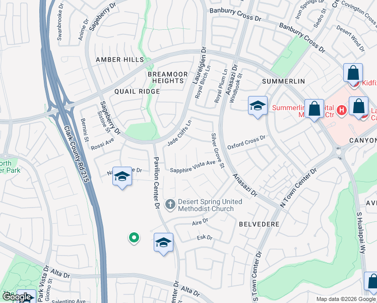 map of restaurants, bars, coffee shops, grocery stores, and more near 428 Silver Prairie Court in Las Vegas