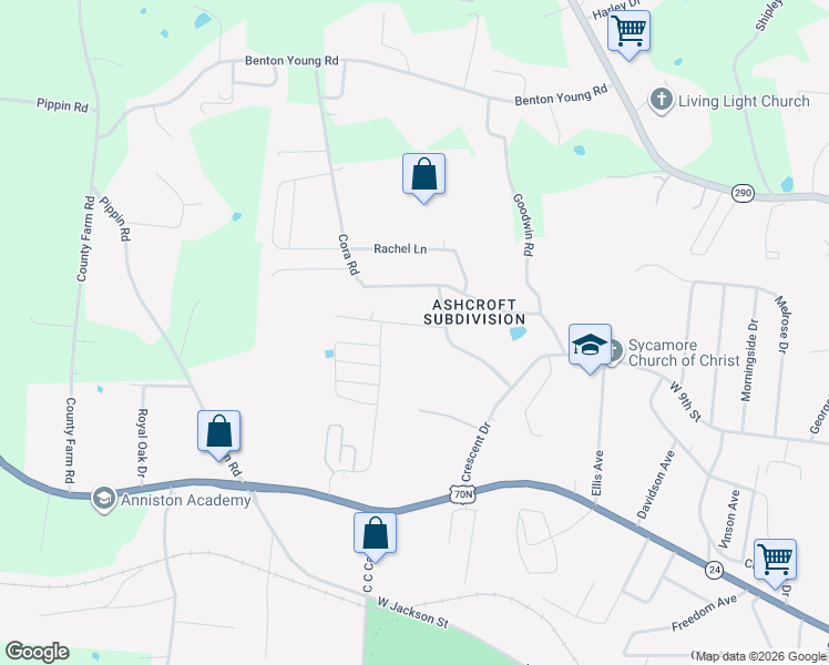 map of restaurants, bars, coffee shops, grocery stores, and more near 330 Petite Drive in Cookeville