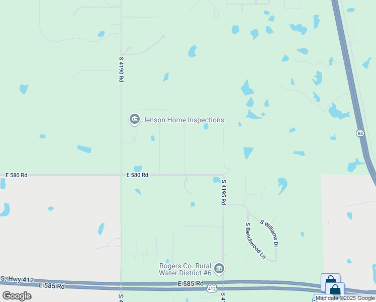 map of restaurants, bars, coffee shops, grocery stores, and more near 29817 South Cameron Road in Inola