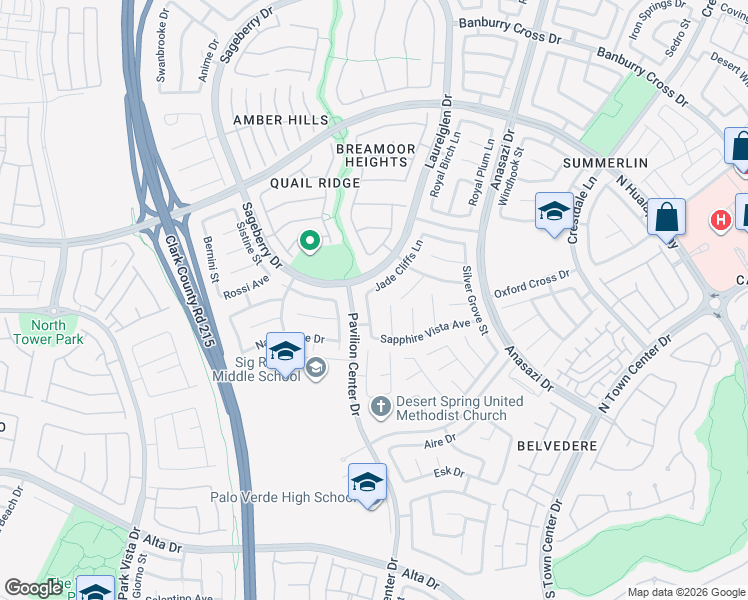 map of restaurants, bars, coffee shops, grocery stores, and more near 432 Emerald Heights Street in Las Vegas