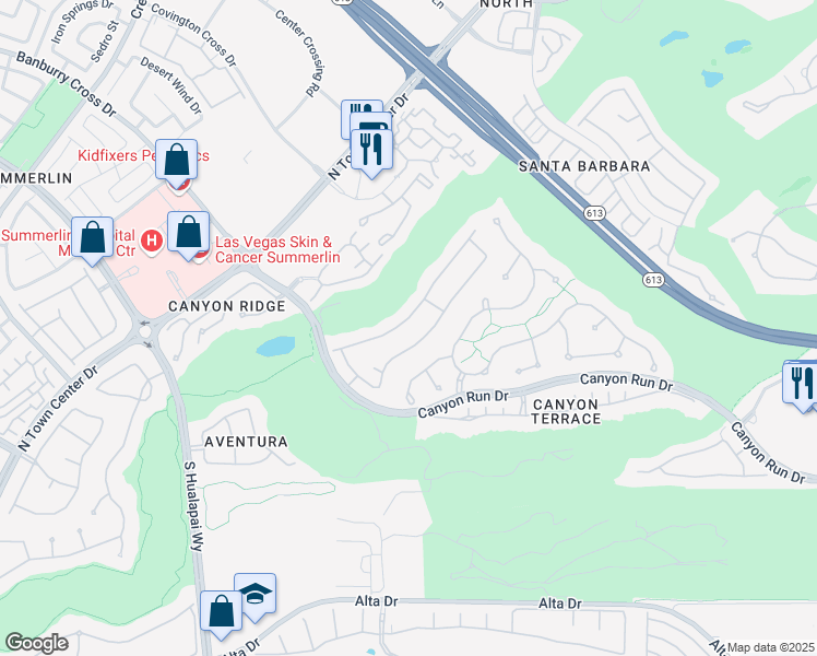 map of restaurants, bars, coffee shops, grocery stores, and more near 504 Pinnacle Heights in Las Vegas