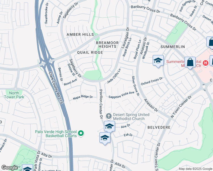 map of restaurants, bars, coffee shops, grocery stores, and more near 432 Emerald Heights Street in Las Vegas