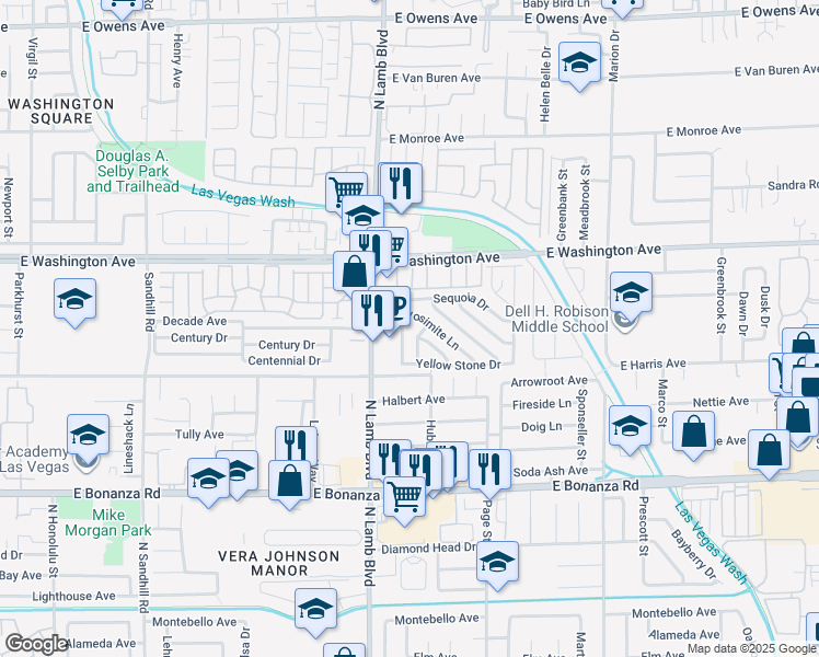 map of restaurants, bars, coffee shops, grocery stores, and more near Arrow Head Lane in Las Vegas