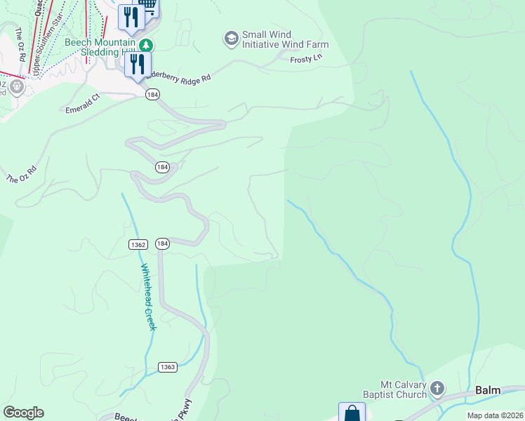 map of restaurants, bars, coffee shops, grocery stores, and more near 442 Grey Fox Ridge Road in Banner Elk