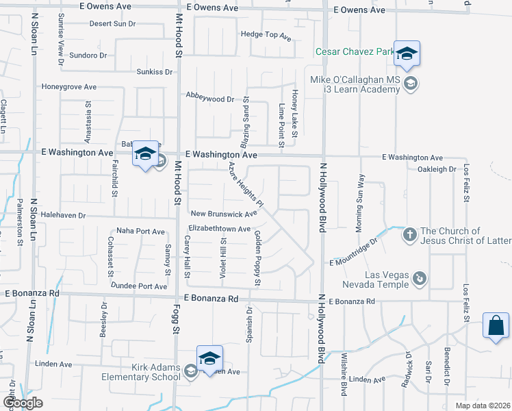 map of restaurants, bars, coffee shops, grocery stores, and more near 6488 New Brunswick Avenue in Las Vegas