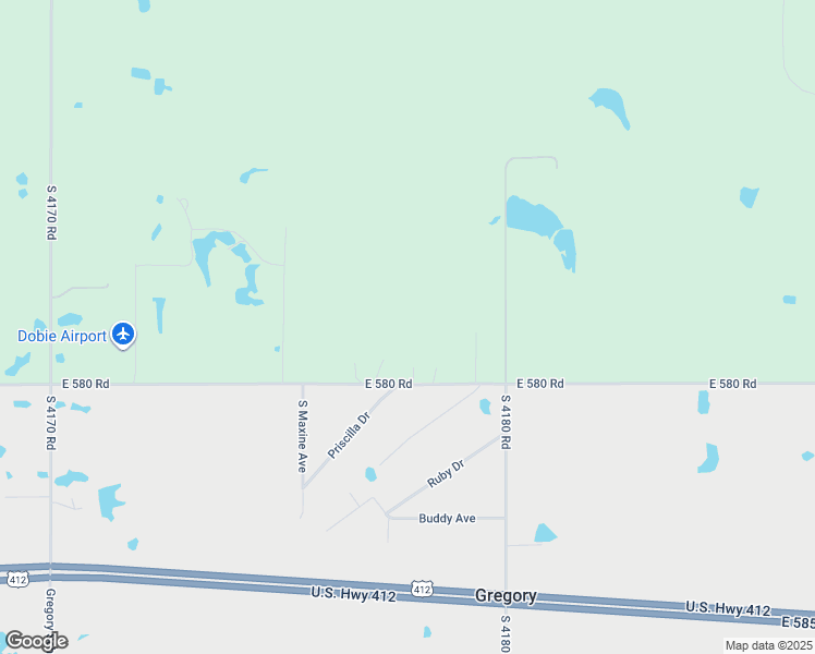 map of restaurants, bars, coffee shops, grocery stores, and more near 14705 East 580 Road in Inola