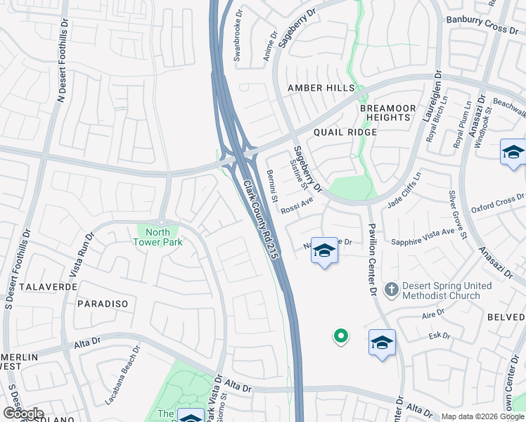 map of restaurants, bars, coffee shops, grocery stores, and more near Bruce Woodbury Beltway in Las Vegas