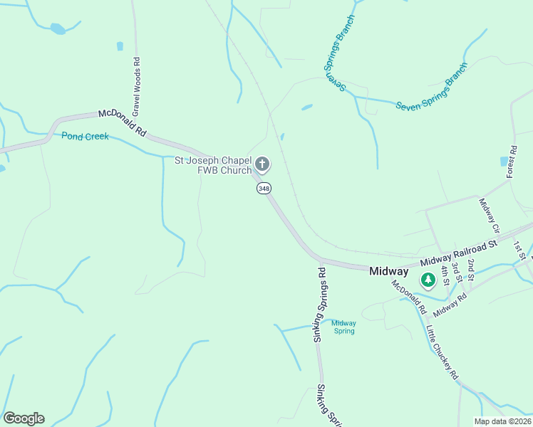 map of restaurants, bars, coffee shops, grocery stores, and more near 690 McDonald Road in Midway