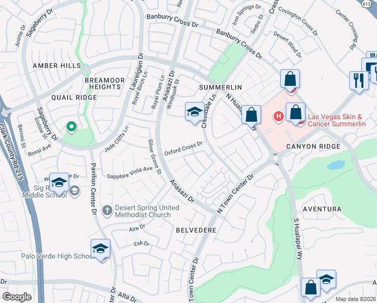 map of restaurants, bars, coffee shops, grocery stores, and more near 10432 American Falls Lane in Las Vegas