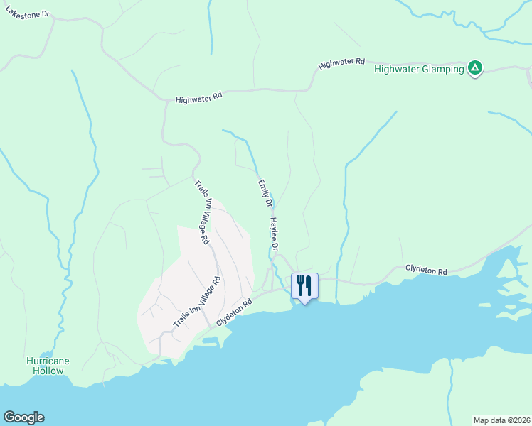 map of restaurants, bars, coffee shops, grocery stores, and more near 107 Haylee Road in Waverly