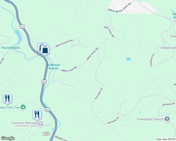 map of restaurants, bars, coffee shops, grocery stores, and more near 278 Woodland Lane in Blowing Rock