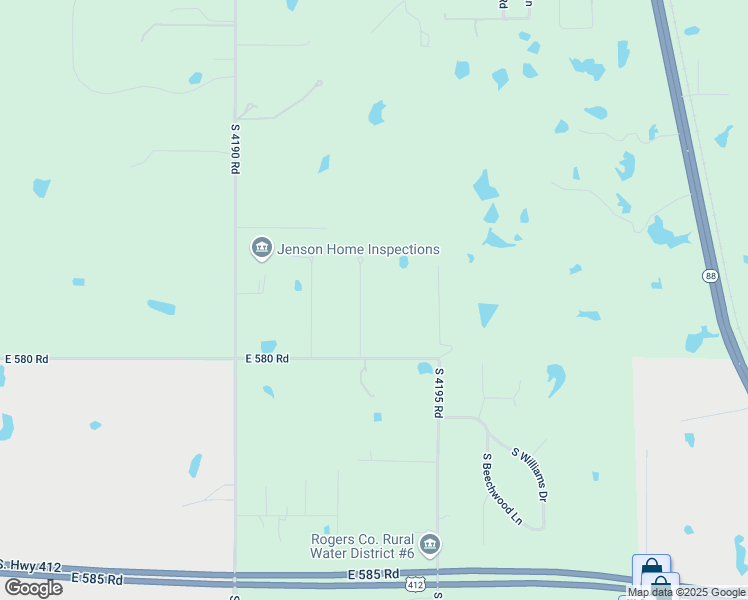 map of restaurants, bars, coffee shops, grocery stores, and more near 29817 South Cameron Road in Inola