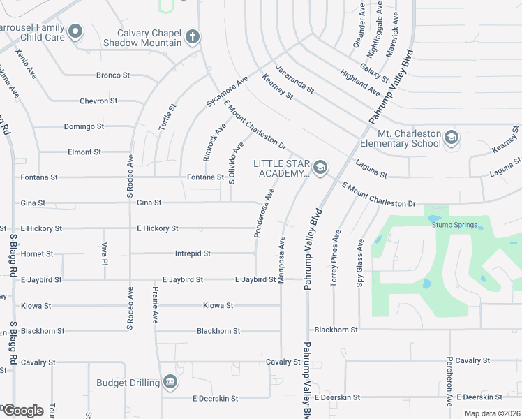 map of restaurants, bars, coffee shops, grocery stores, and more near 2760 Ponderosa Avenue in Pahrump