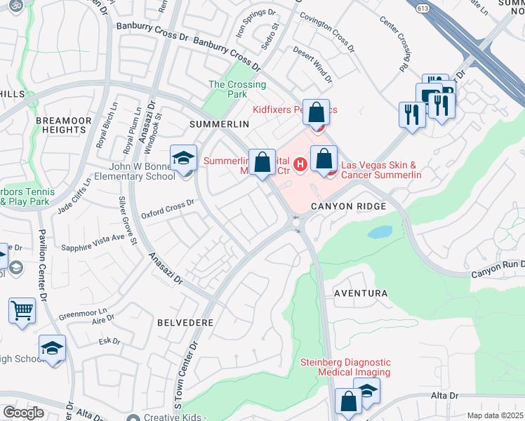 map of restaurants, bars, coffee shops, grocery stores, and more near 516 Crimson View Place in Las Vegas