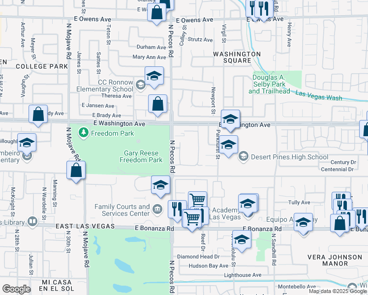 map of restaurants, bars, coffee shops, grocery stores, and more near 816 Mantis Way in Las Vegas