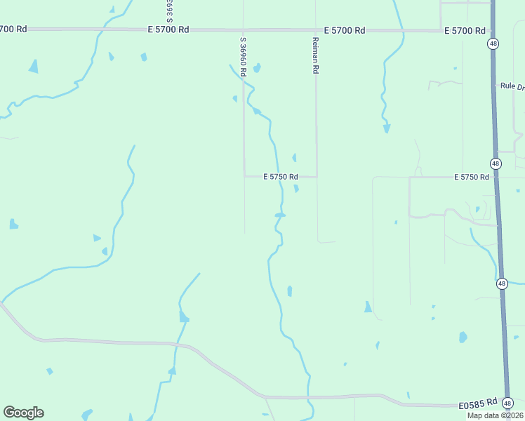 map of restaurants, bars, coffee shops, grocery stores, and more near 369650 East 5750 Road in Terlton