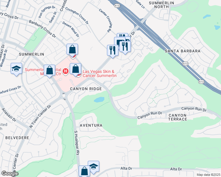 map of restaurants, bars, coffee shops, grocery stores, and more near 652 Peachy Canyon Circle in Las Vegas