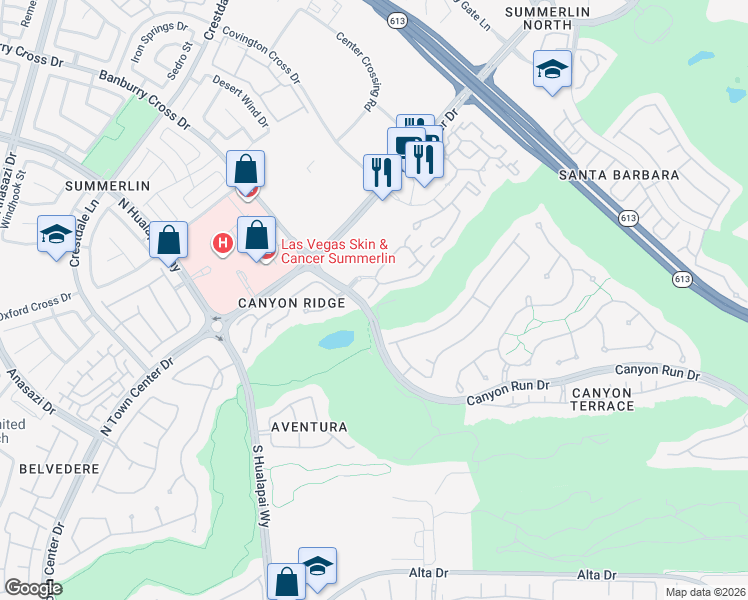 map of restaurants, bars, coffee shops, grocery stores, and more near 660 Peachy Canyon Circle in Las Vegas