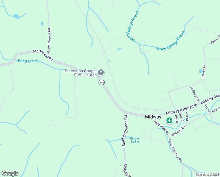 map of restaurants, bars, coffee shops, grocery stores, and more near 690 McDonald Road in Midway