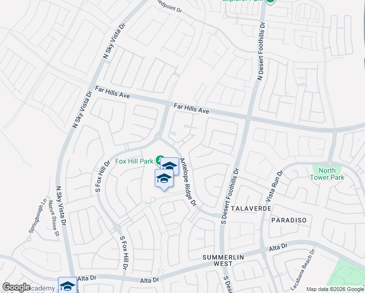map of restaurants, bars, coffee shops, grocery stores, and more near 165 Alamere Falls Drive in Las Vegas