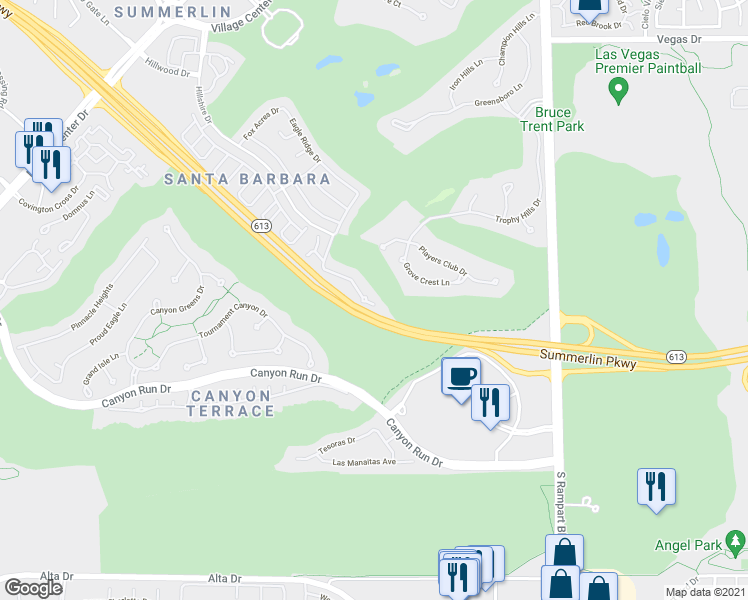 map of restaurants, bars, coffee shops, grocery stores, and more near 9100 Vista Greens Way in Las Vegas