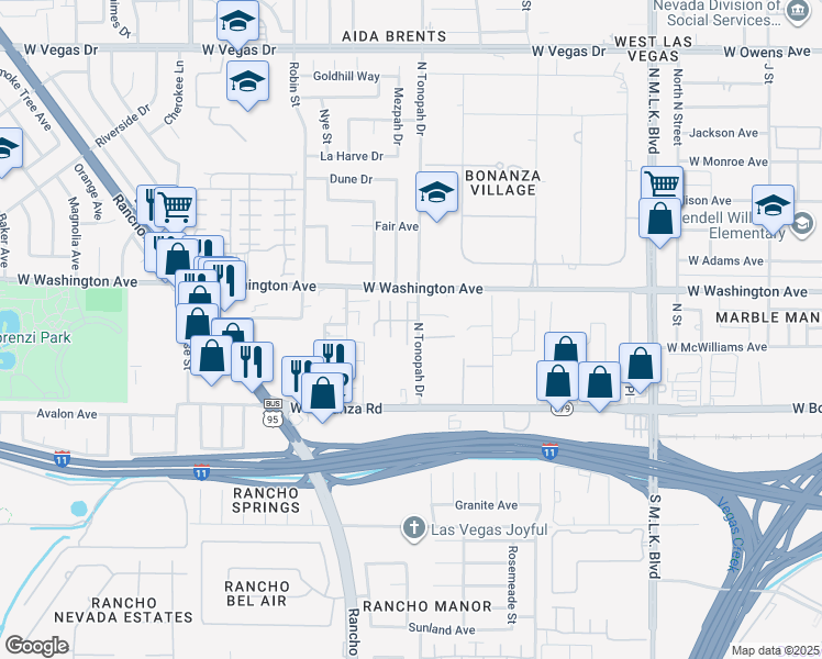 map of restaurants, bars, coffee shops, grocery stores, and more near 2100 Sleepy Court in Las Vegas
