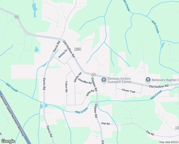 map of restaurants, bars, coffee shops, grocery stores, and more near 1863 Old Hollow Road in Walkertown