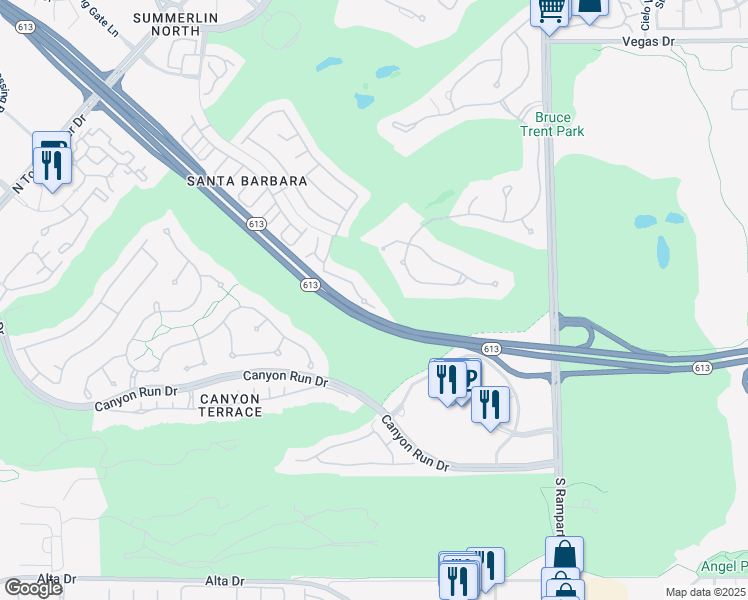 map of restaurants, bars, coffee shops, grocery stores, and more near 9100 Vista Greens Way in Las Vegas
