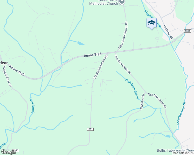 map of restaurants, bars, coffee shops, grocery stores, and more near 355 Hamby Mountain Road in Purlear