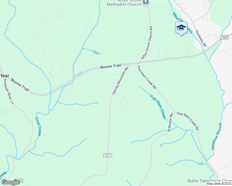map of restaurants, bars, coffee shops, grocery stores, and more near 355 Hamby Mountain Road in Purlear