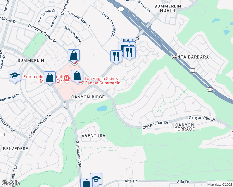 map of restaurants, bars, coffee shops, grocery stores, and more near 664 Peachy Canyon Circle in Las Vegas